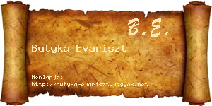 Butyka Evariszt névjegykártya
